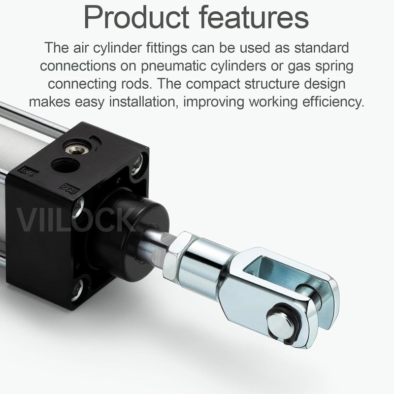 VIILOCK 2pcs Air Cylinder Rod Clevis End, M10x1.25 Female Thread Y Connector for Pneumatic Air Cylinder Foot Mounting Work Y-25/32 - Image 3